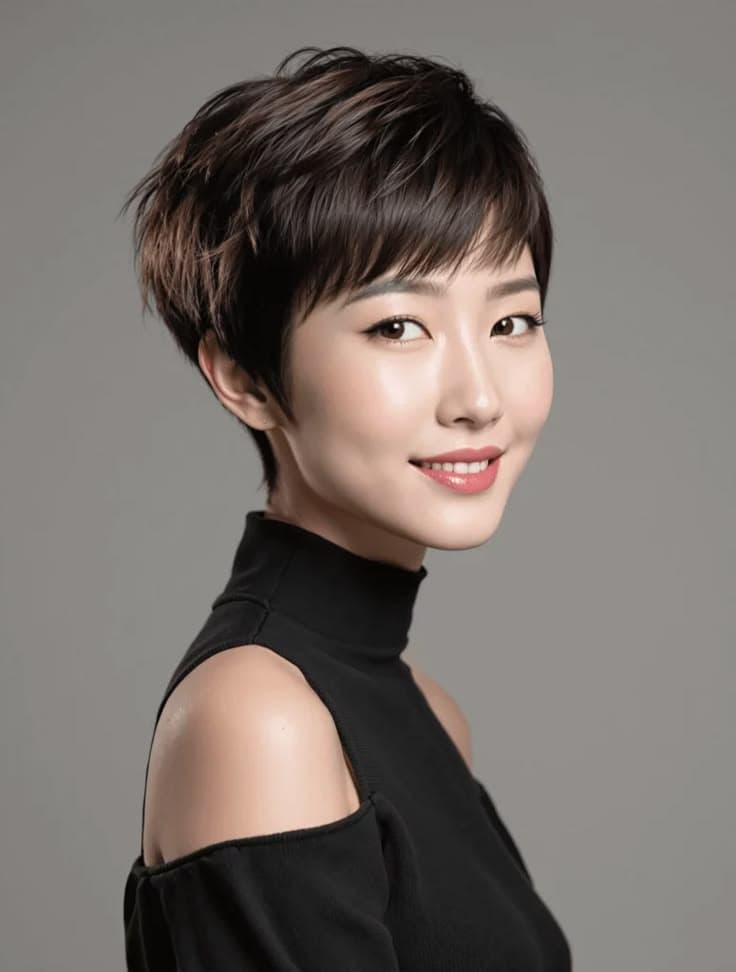 Pixie Cut with Textured Layers — Korean women's hairstyle