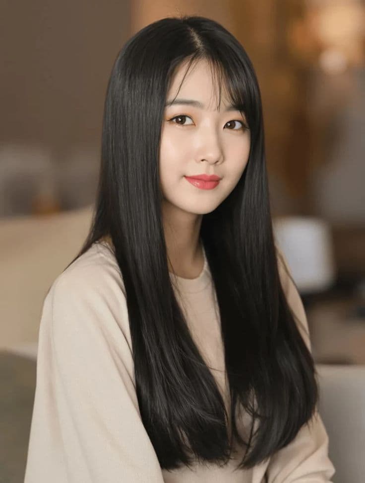 Sleek Long Hair with Subtle Layers — Korean women's hairstyle