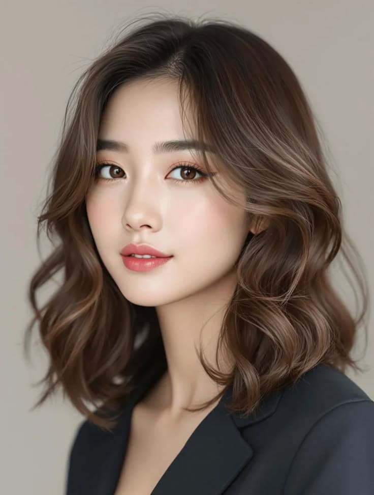 Soft Waves with a Middle Part — Korean women's hairstyle